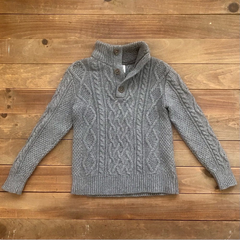 Gap Kids Cable Knit Quarter Button Sweater